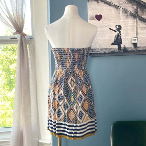 Boho printed strapless dress | Size M - Picture 3 of 7